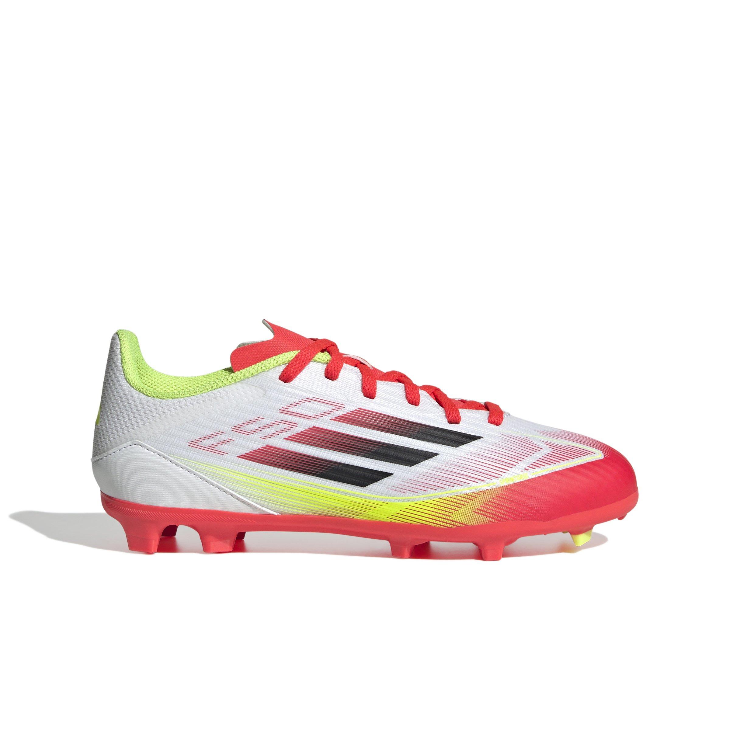 adidas F50 League MG "Ftwr White/Core Black/Solar Yellow" Grade School Kids' Soccer Cleat